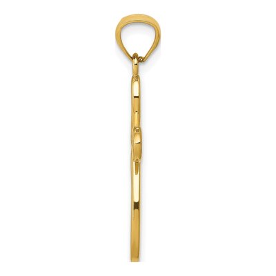 10K Yellow Gold Ribbon Cross Pendant – view 3