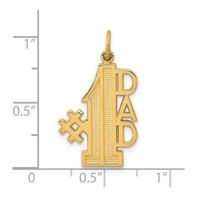 10K Yellow Gold DAD Number 1 Pendant – view 4