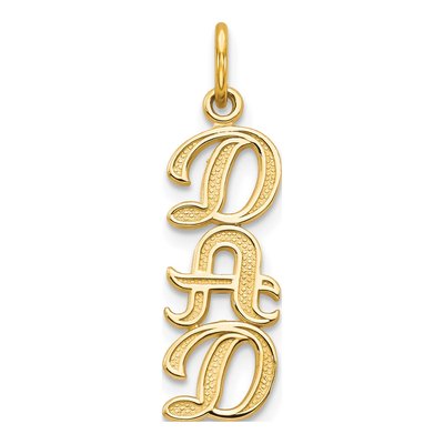 10K Yellow Gold DAD Vertical Pendant