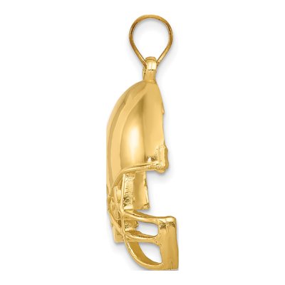 10K Yellow Gold Football Helmet Pendant – view 3