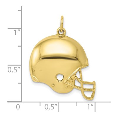 10K Yellow Gold Football Helmet Pendant – view 4