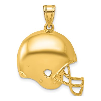 10K Yellow Gold Football Helmet Pendant