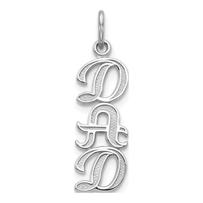 10K White Gold DAD Vertical Pendant