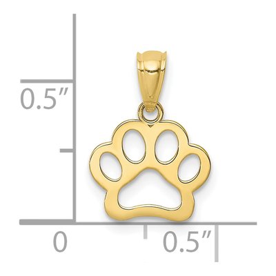 10K Yellow Gold Dog Paw Pendant – view 4