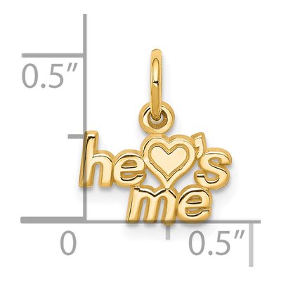 10K Yellow Gold HE Hearts ME Pendant – view 4