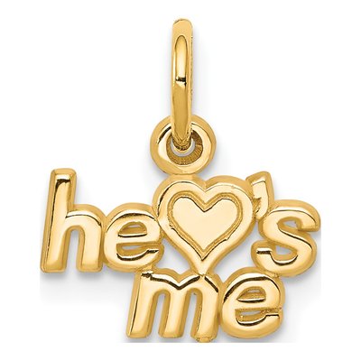 10K Yellow Gold HE Hearts ME Pendant