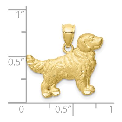 10K Yellow Gold Golden Retriever Dog Pendant – view 4