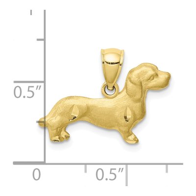 10K Yellow Gold Dachshund Dog Pendant – view 4
