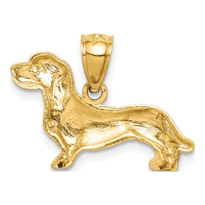 10K Yellow Gold Dachshund Dog Pendant – view 5
