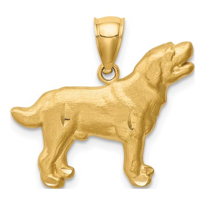 10K Yellow Gold Labrador Retriever Dog Pendant