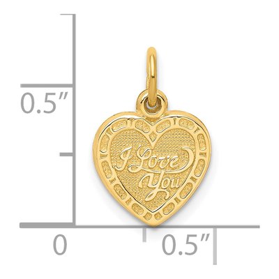 10K Yellow Gold I LOVE YOU Heart Pendant – view 4