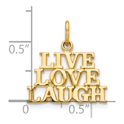 10K Yellow Gold Live Love Laugh Pendant – view 4