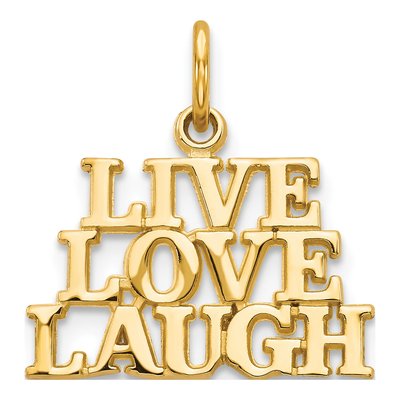 10K Yellow Gold Live Love Laugh Pendant