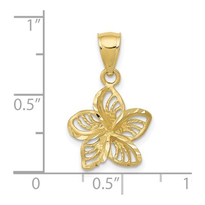 10K Yellow Gold Plumeria Flower Charm – view 4