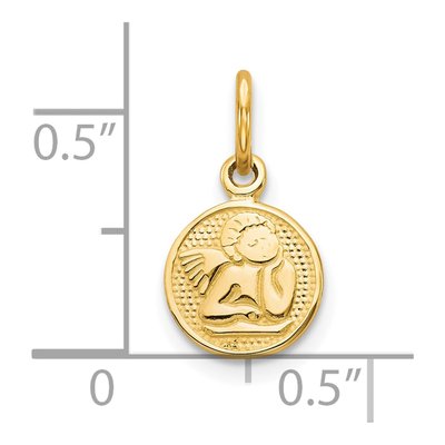10K Yellow Gold Small Angel Pendant – view 4