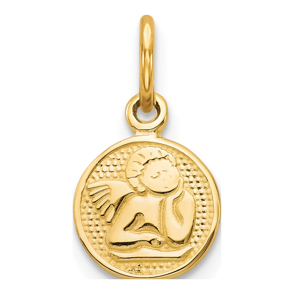 10K Yellow Gold Small Angel Charm Pendant