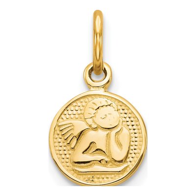 10K Yellow Gold Small Angel Pendant