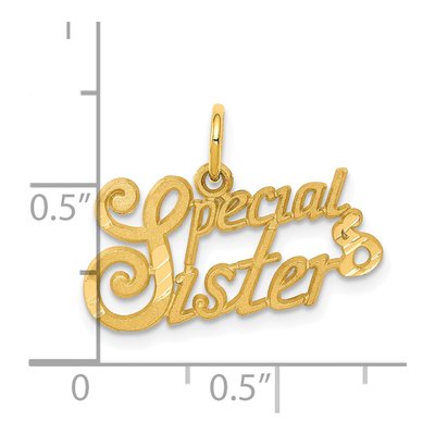10K Yellow Gold Special Sister Pendant – view 4