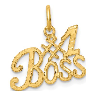 10K Yellow Gold BOSS Number 1 Pendant