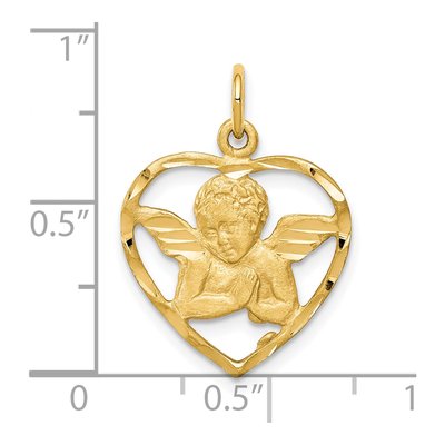 10K Yellow Gold Angel Heart Pendant – view 4