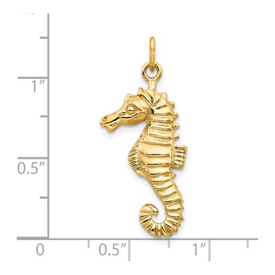 10K Yellow Gold Seahorse Pendant – view 4