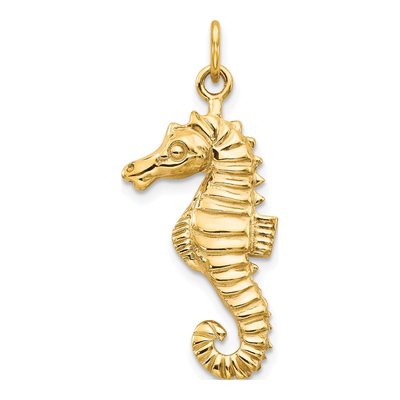 10K Yellow Gold Seahorse Pendant