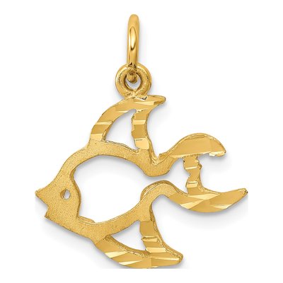 10K Yellow Gold Tropical Fish Pendant