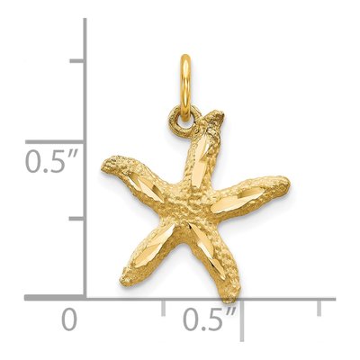 10K Yellow Gold Starfish Pendant – view 4