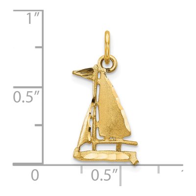 10K Yellow Gold Sailboat Pendant – view 4