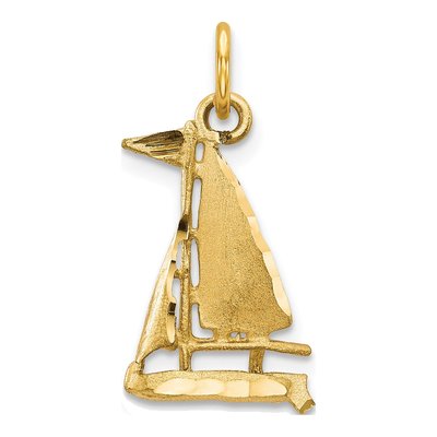 10K Yellow Gold Sailboat Pendant