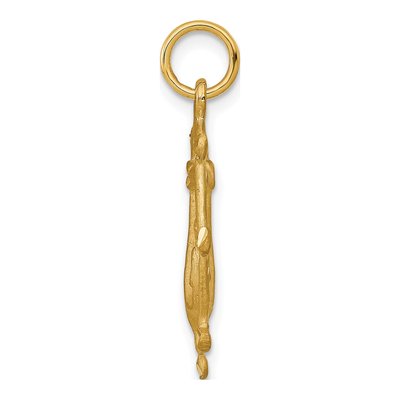10K Yellow Gold Anchor Ships Wheel Pendant – view 3