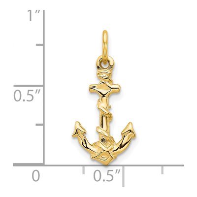 10K Yellow Gold Anchor Pendant – view 4