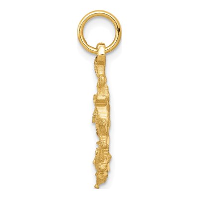 10K Yellow Gold Anchor Ships Wheel Charm – view 3