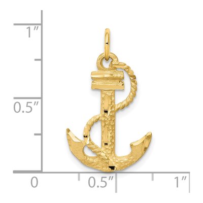 10K Yellow Gold Diamond-Cut Anchor Charm – view 4