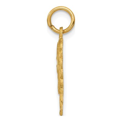 10K Yellow Gold Scalloped Heart Initial A Charm – view 3