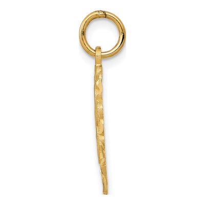 10K Yellow Gold Heart Initial C Pendant – view 3