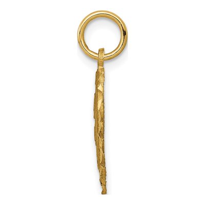 10K Yellow Gold Scalloped Heart Initial E Charm – view 3