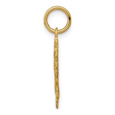 10K Yellow Gold Heart Initial F Pendant – view 3