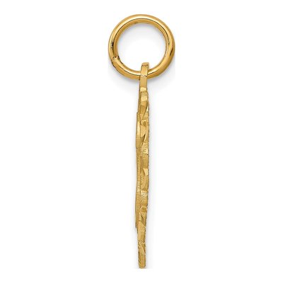 10K Yellow Gold Heart Initial H Pendant – view 3
