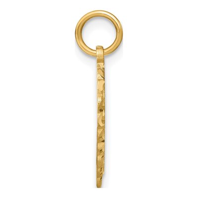 10K Yellow Gold Initial I Scalloped Heart Charm – view 3