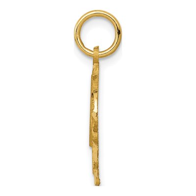10K Yellow Gold Heart Initial M Pendant – view 3