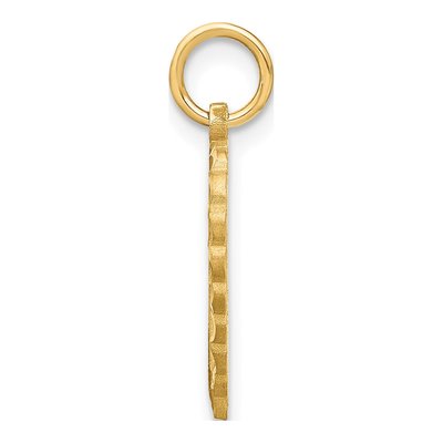 10K Yellow Gold Scalloped Heart Initial O Charm – view 3