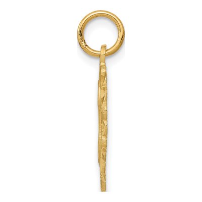 10K Yellow Gold Scalloped Heart Initial S Charm – view 3