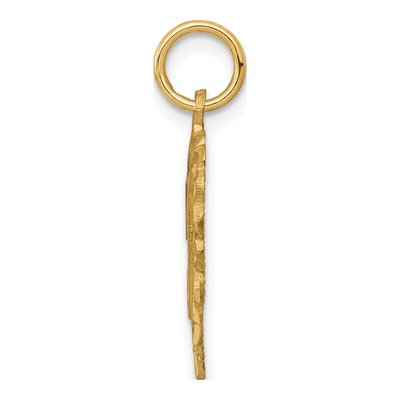 10K Yellow Gold Heart Initial T Pendant – view 3
