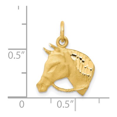 10K Yellow Gold Horsehead Charm – view 4