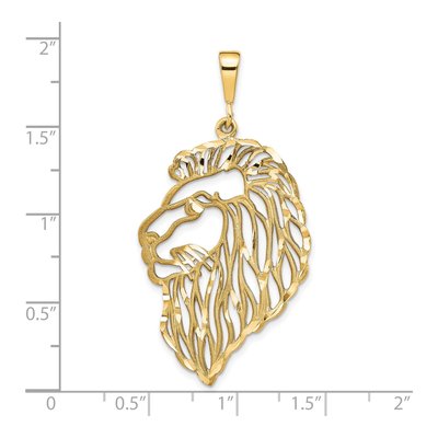 10K Yellow Gold Large Lion's Head Pendant – view 4