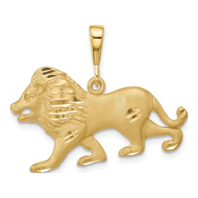 10K Yellow Gold Lion Pendant