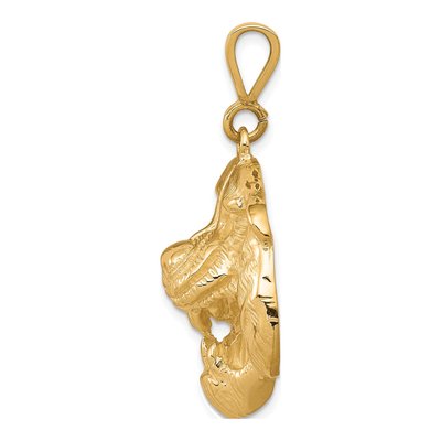 10K Yellow Gold Large Tiger Head Pendant – view 3
