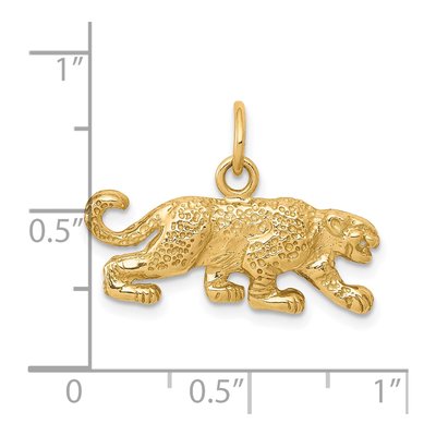 10K Yellow Gold Small Leopard Pendant – view 4