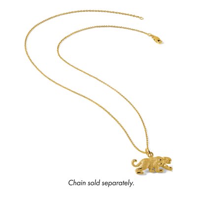 10K Yellow Gold Small Leopard Pendant – view 5